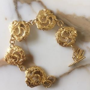 Gold Tone Dragon Bracelet by JUST CAVALI